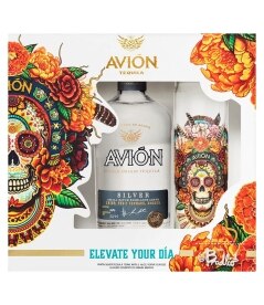 Avion Silver Tequila with Glasses
