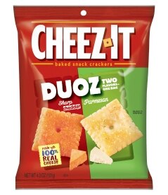 Cheez It Duoz Cheddar Parmesan Crackers. Costs 2.99