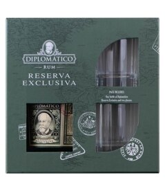 Diplomatico Exclusiva Rum with Glass. Costs 41.99