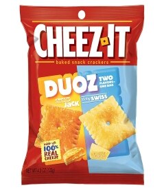 Cheez-It Duoz Cheddar and Swiss Crackers. Costs 2.99