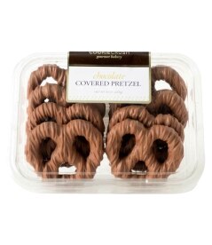 Delallo Chocolate Covered Pretzels. Costs 8.49