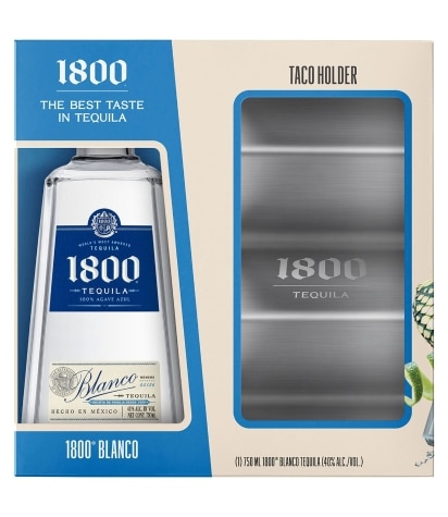 1800 Silver Tequila with Taco Holder