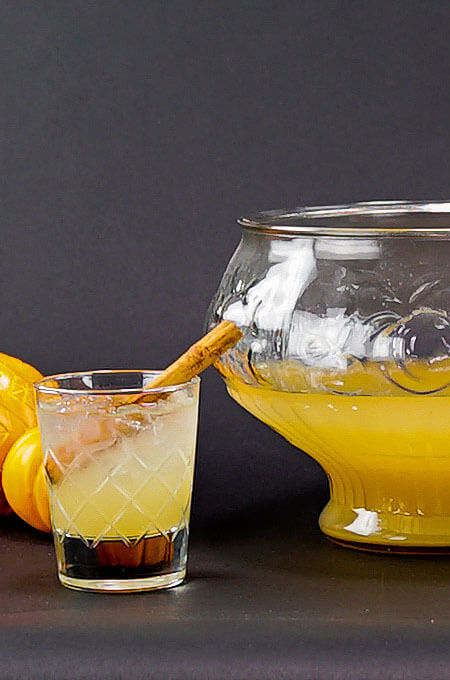 A batch pear cocktail recipe for Halloween.