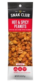 Snak Club Hot & Spicy Peanuts 2oz. Costs 1.29
