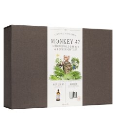Monkey 47 Gin with Ceramic Mugs. Costs 43.99