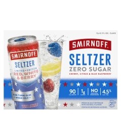 Smirnoff Seltzer Zero Sugar Party Pack. Costs 17.99