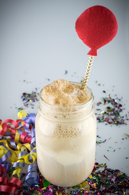 Spiked Halloween-themed root beer float.