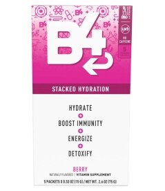 B4 Stacked Hydration Berry 5pk. Was 11.99. Now 10.99