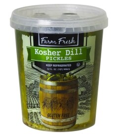Farm Fresh Kosher Dill Pickles. Costs 5.99