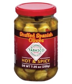 Tabasco Hot Spicy Olives. Costs 6.99