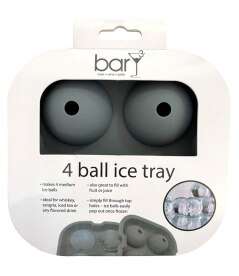 Bar Y3 Grey Silicone 4 ball ice Tray