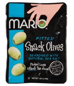 Mario Green Pitted Sea Salt Olives Snack Pack 1.06z