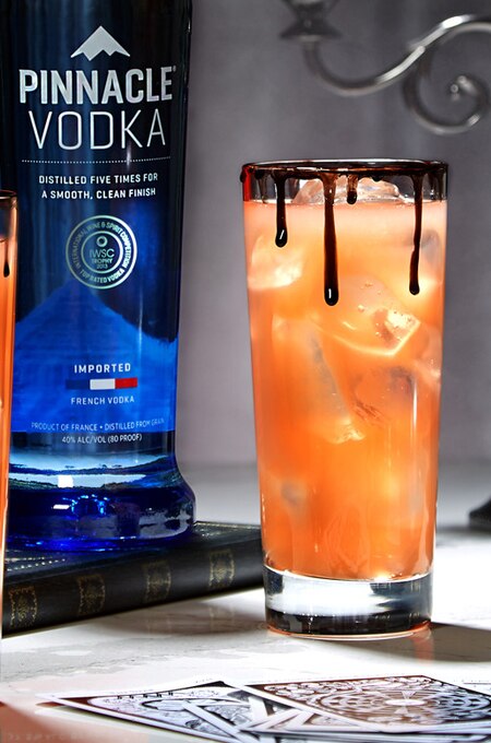 A Halloween-inspired cocktail made with vodka.