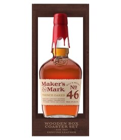 Maker's Mark 46 Bourbon Wooden Box Coaster Set