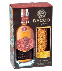 Bacoo 8 Year Rum with Tiki Glass. Costs 23.99