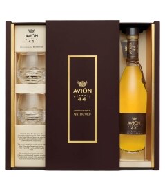 Avion Tequila Reserve 44 Extra Anejo with Glasses. Costs 129.99
