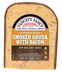 Yancey's Fancy Smoked Gouda with Bacon Cheese. Costs 7.99