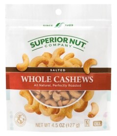 Superior Salted Cashew Snack Bag. Costs 5.49