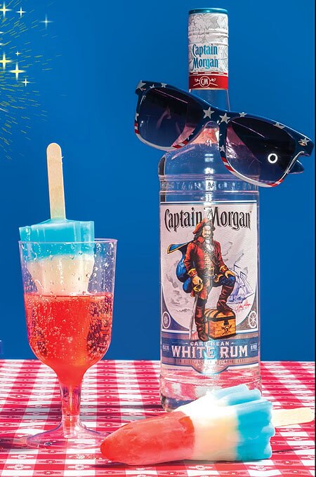 Captain Morgan Red, White and Blue Popsicle