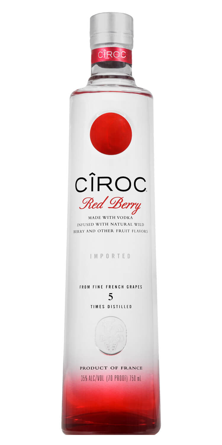 1 Empty Ciroc Red Berry 1.75 L Vodka Liquor Bottle w/ Cap 15" Made in France 