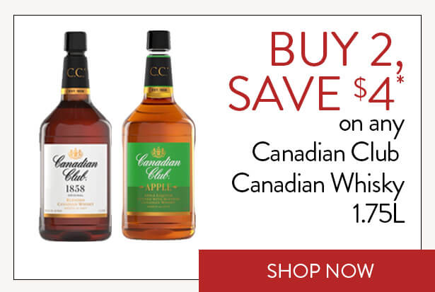 BUY 2, SAVE $4* on any Canadian Club Canadian Whisky 1.75L. Shop Now.