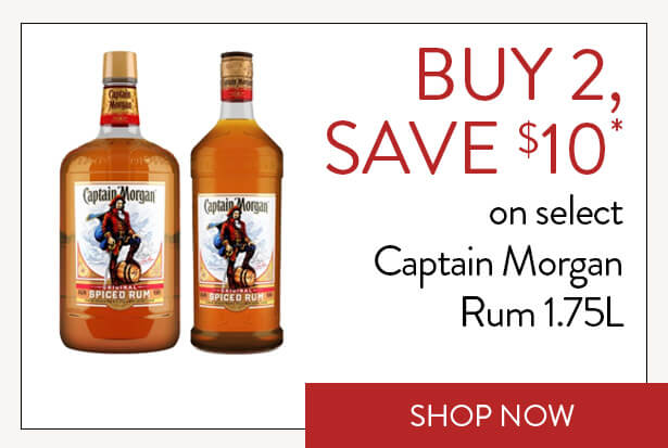 BUY 2, SAVE $10* on select Captain Morgan Rum 1.75L. Shop Now.