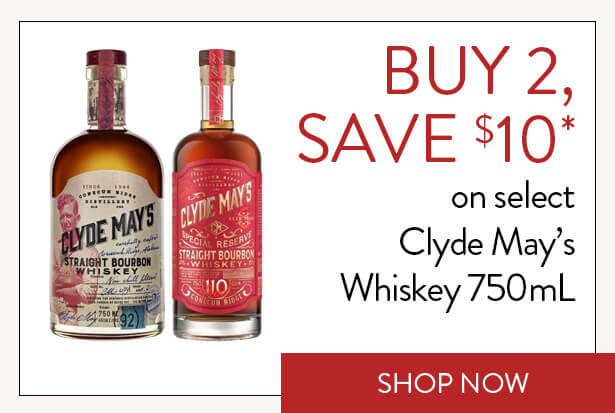 BUY 2, SAVE $10* on select Clyde May’s Whiskey 750mL. Shop Now.