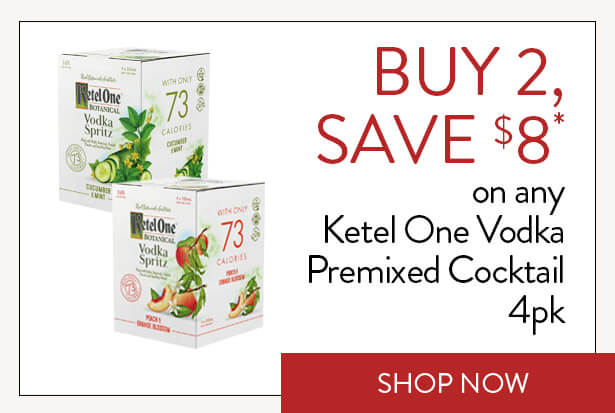 BUY 2, SAVE $8* on any Ketel One Vodka Premixed Cocktail 4pk. Shop Now.