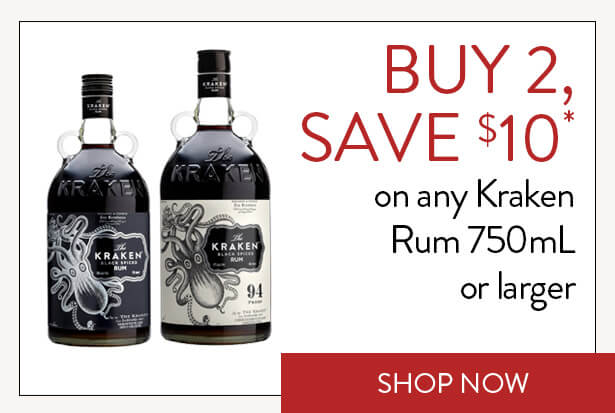 BUY 2, SAVE $10* on any Kraken Rum 750mL or larger. Shop Now.