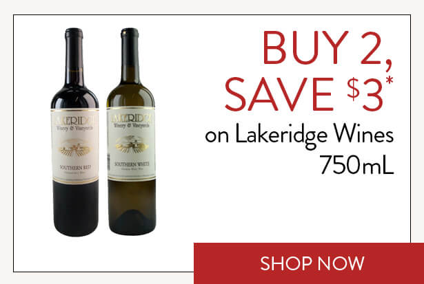 BUY 2, SAVE $3* on Lakeridge Wines 750mL. Shop Now.