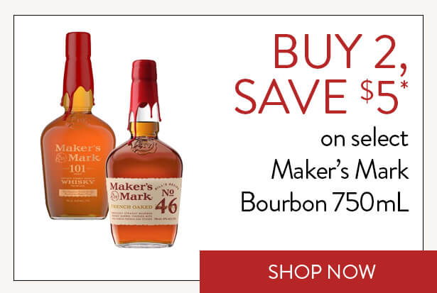 BUY 2, SAVE $5* on select Maker’s Mark Bourbon 750mL. Shop Now.