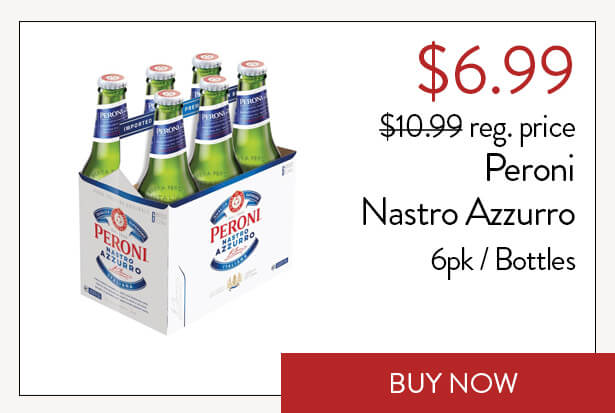 $6.99; $10.99 reg. price. Peroni Nastro Azzurro - 6pk | Bottles. Buy Now.