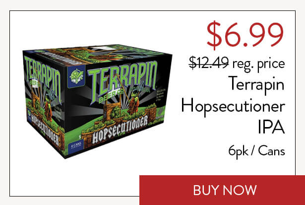 $6.99; $12.49 reg. price. Terrapin Hopsecutioner IPA - 6pk | Cans. Buy Now.