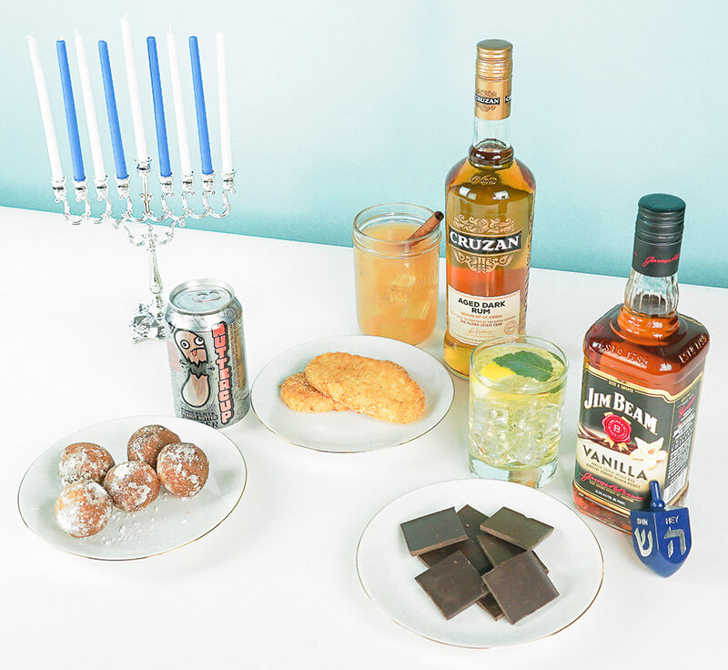 Traditional foods for Hannukah with drink pairings.