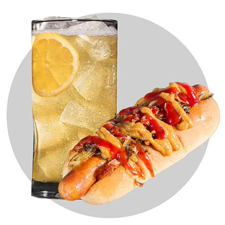 New York Hot Dog and Jack Apple Fizz