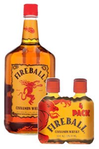 Fireball Cinnamon Whisky 1.75L and 50mL 4pk.