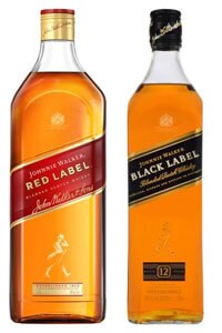 Johnnie Walker Red and Black Label Scotch 750mL
