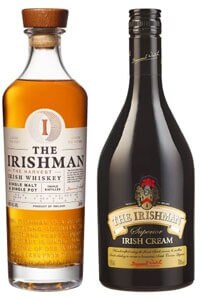 The Irishman Irish Whiskey and The Irishman Irish Cream.