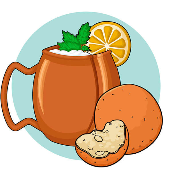 Illustration of Conch Fritters & Florida Orange Mule