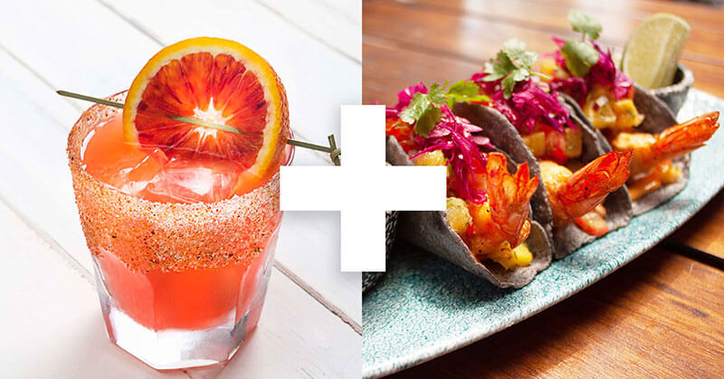 Blood Orange Margarita + Coconut Shrimp Tacos