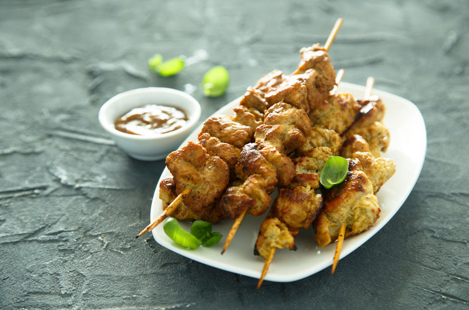 Blue Chair Bay Coconut Rum Chicken Curry Skewers.
